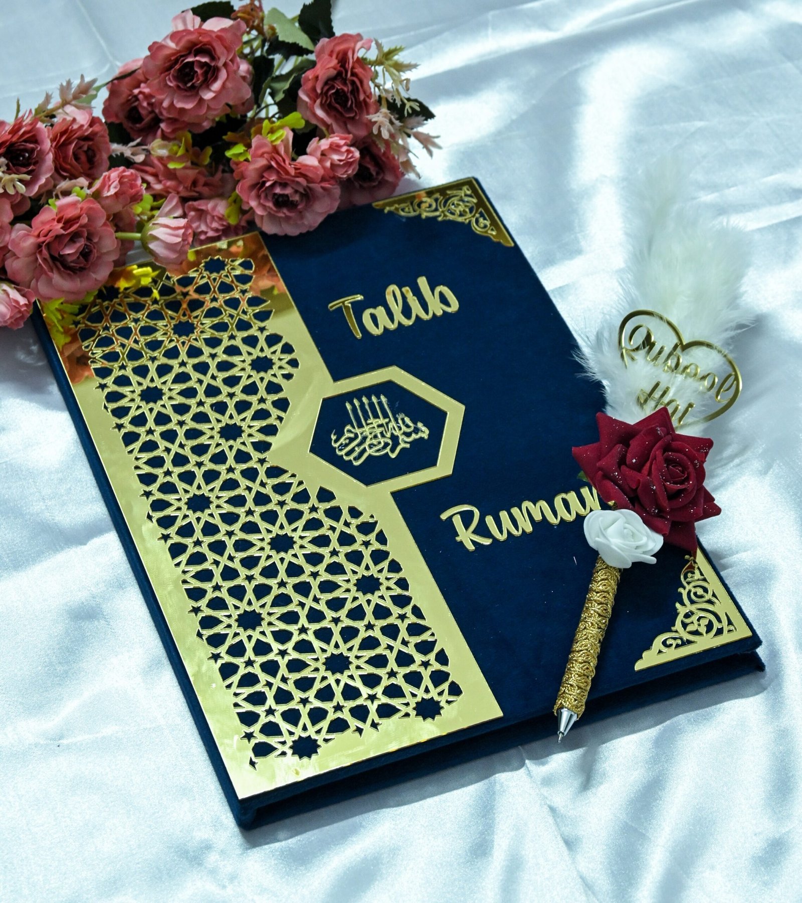 Star Design Nikah Nama Red,Navy Blue - Image 2