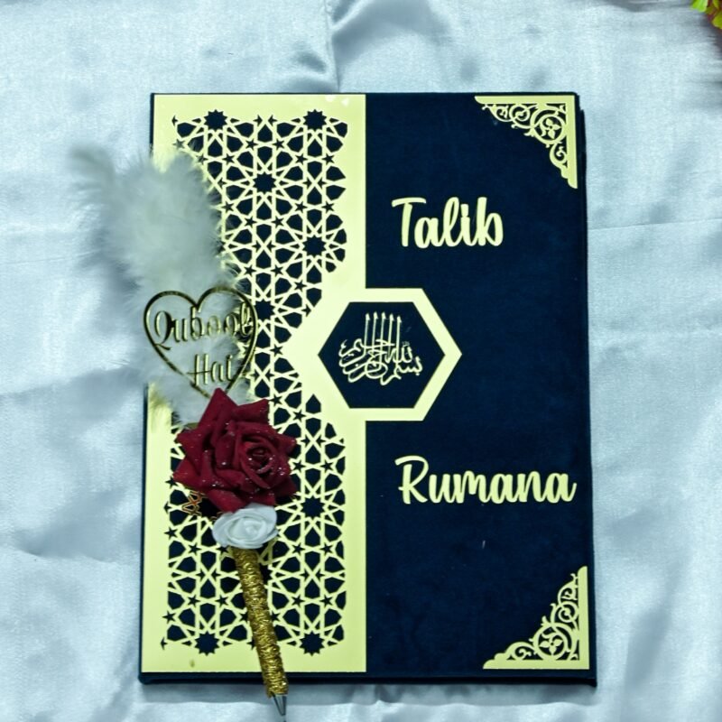 Star Design Nikah Nama Red,Navy Blue