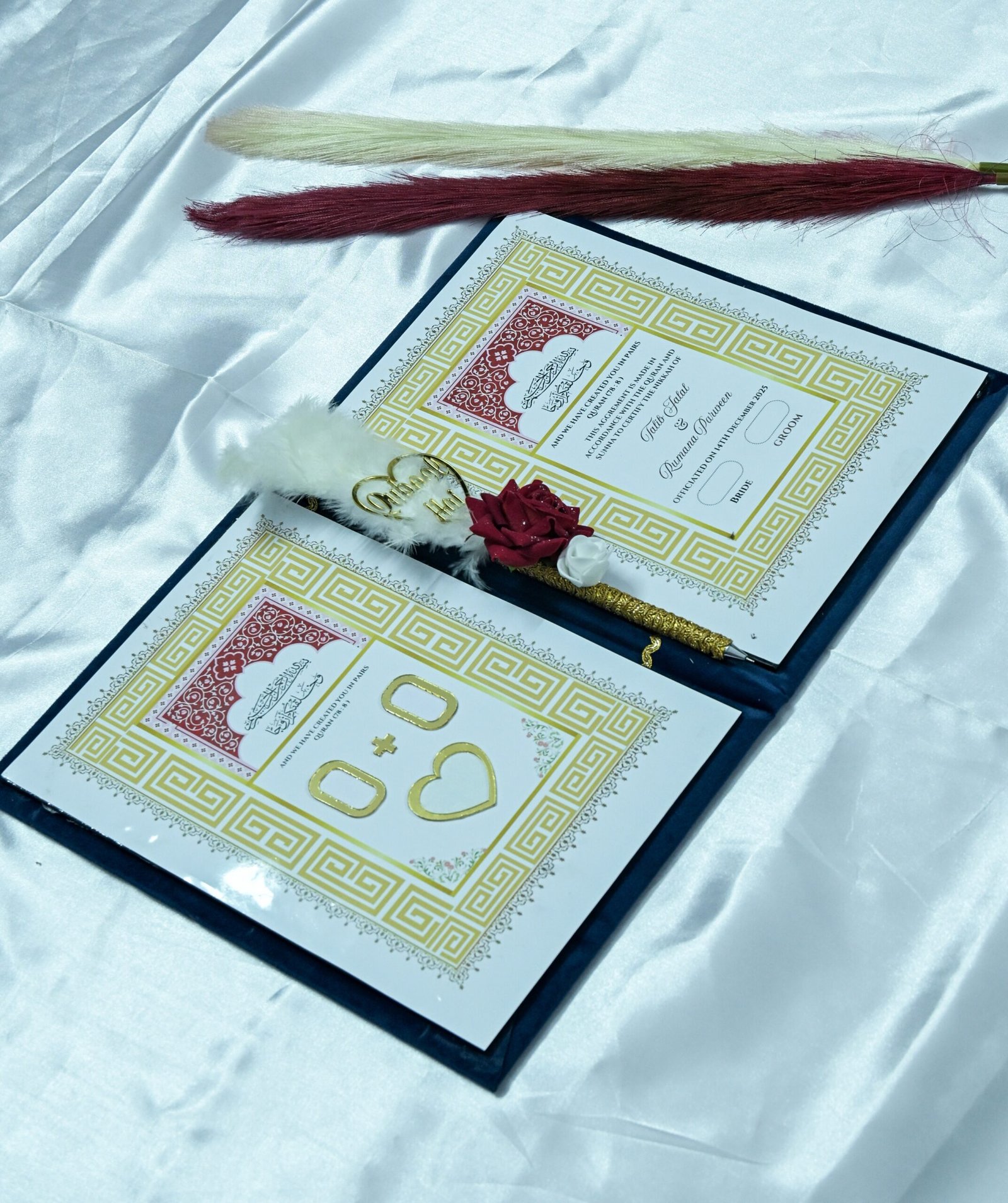 Star Design Nikah Nama Red,Navy Blue - Image 3